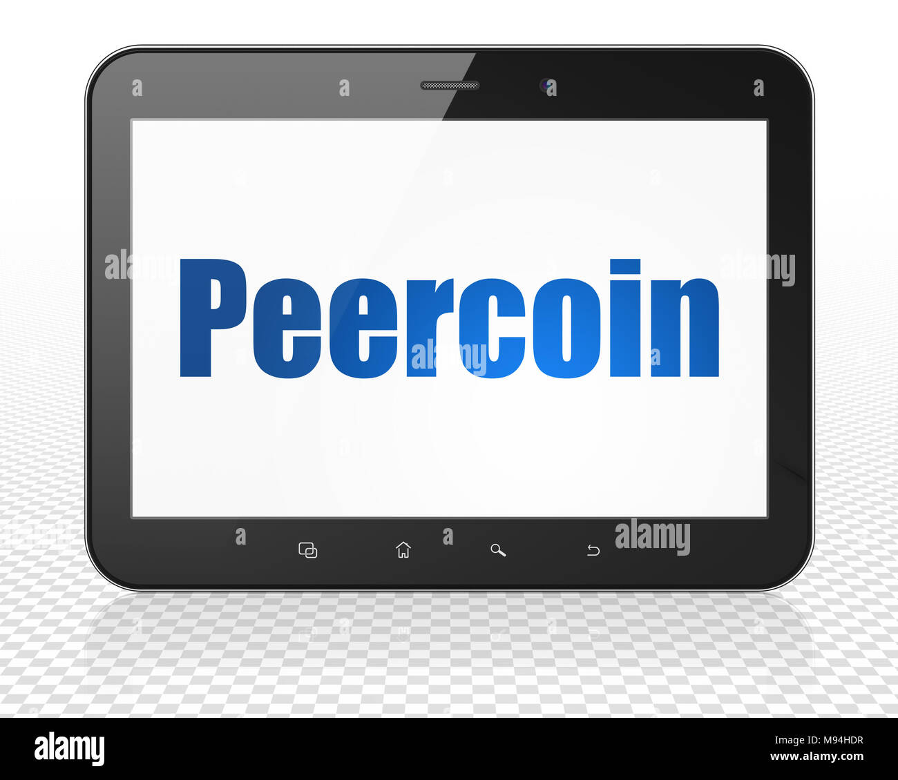 Blockchain concept : Tablette PC Ordinateur avec Peercoin sur l'affichage Banque D'Images