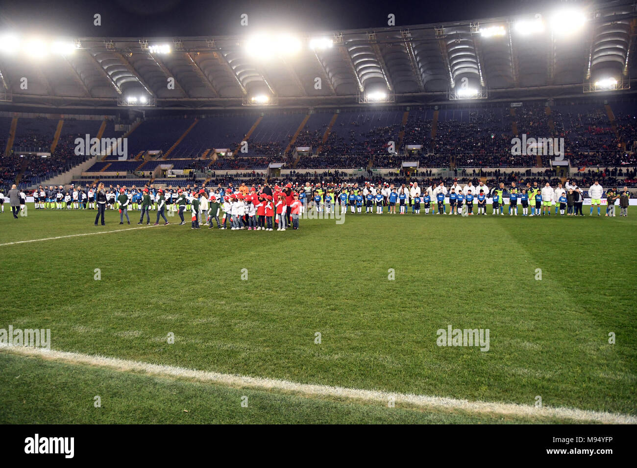 Rome Italie 21 mars 2018 Stade olympique - le mundial matchL, l'Italie RESTE DU MONDE, l'hymne de Mameli début de la course : Giuseppe Andidero Crédit/Alamy Live News Banque D'Images