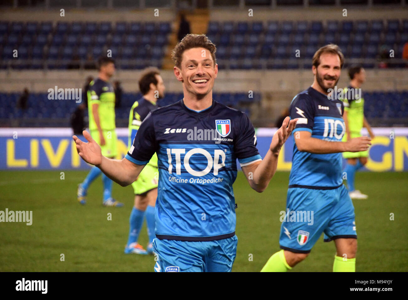 Rome Italie 21 mars 2018 Stade olympique -le mundial matchL, l'Italie RESTE DU MONDE,, Giorgio Pasotti Crédit : Giuseppe Andidero/Alamy Live News Banque D'Images