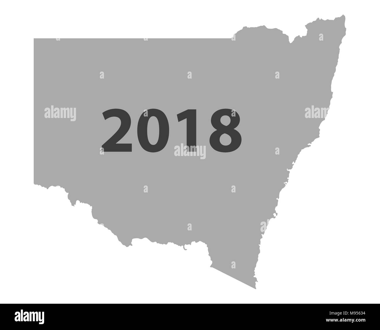 Carte de la Nouvelle Galles du Sud 2018 Banque D'Images