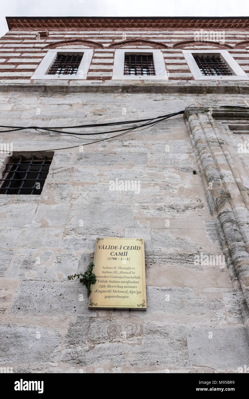 Vue extérieure de la mosquée Schappelijk-i Cedid situé dans Uskudar Istanbul,Turquie,.03 Janvier 2018 Banque D'Images