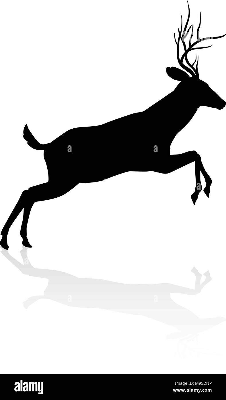 Silhouette Animal Deer Illustration de Vecteur