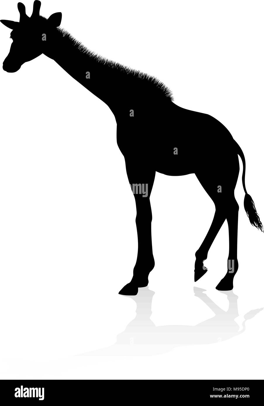 Girafe Safari Animal Silhouette Illustration de Vecteur