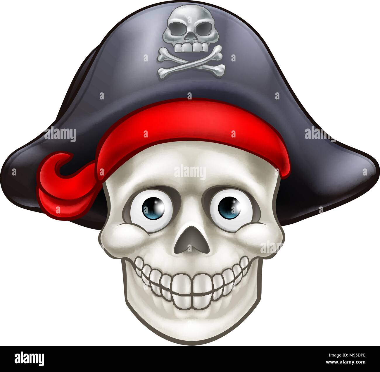 Cartoon Cartoon Crâne Pirate Illustration de Vecteur