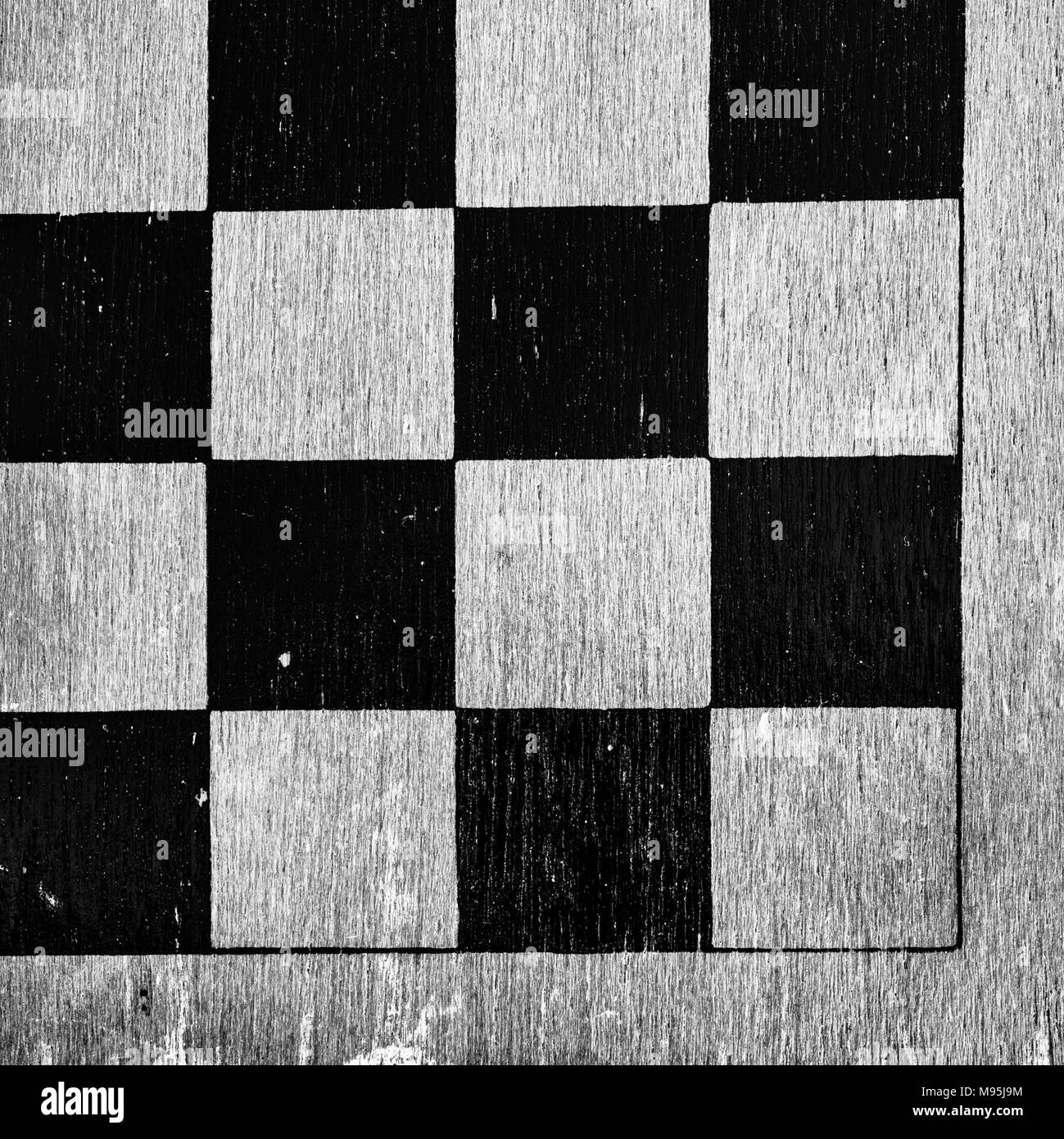 Coin de bois usé checkcurboard Banque D'Images