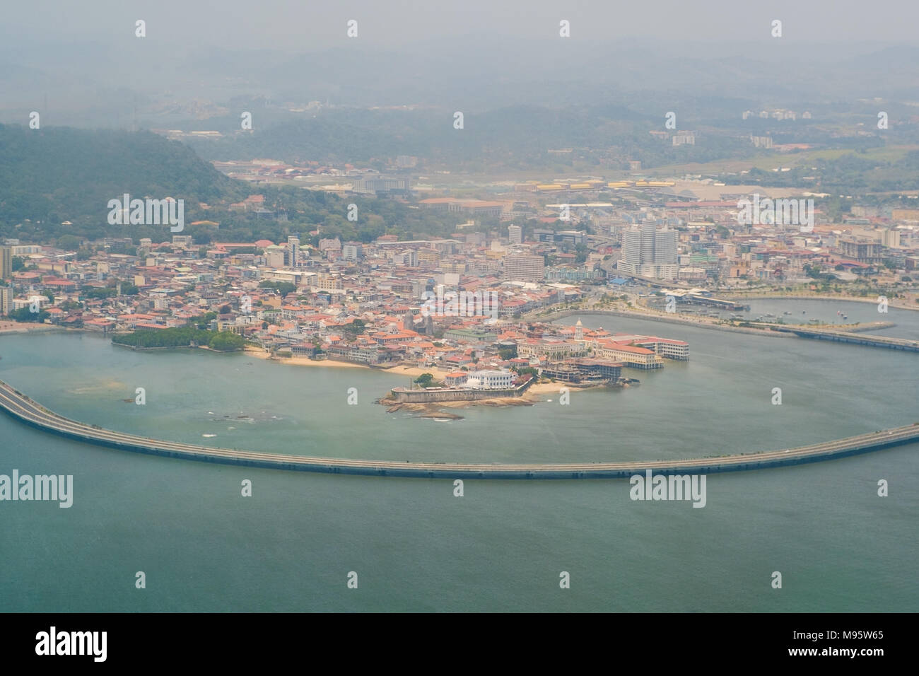 Antenne de Casco Viejo - Skyline de la ville de Panama - Banque D'Images