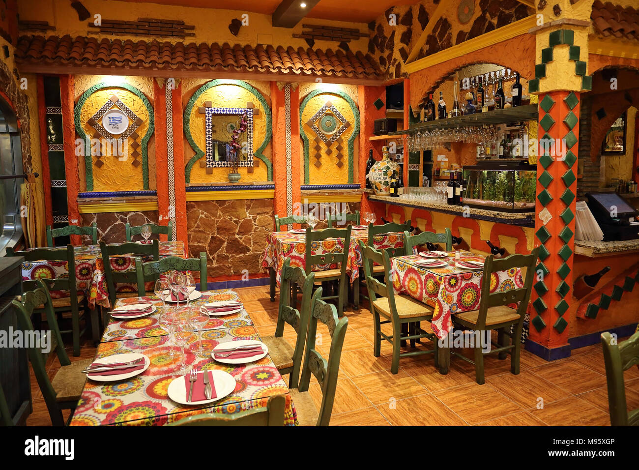 Restaurant servant des aliments national espagnol Banque D'Images