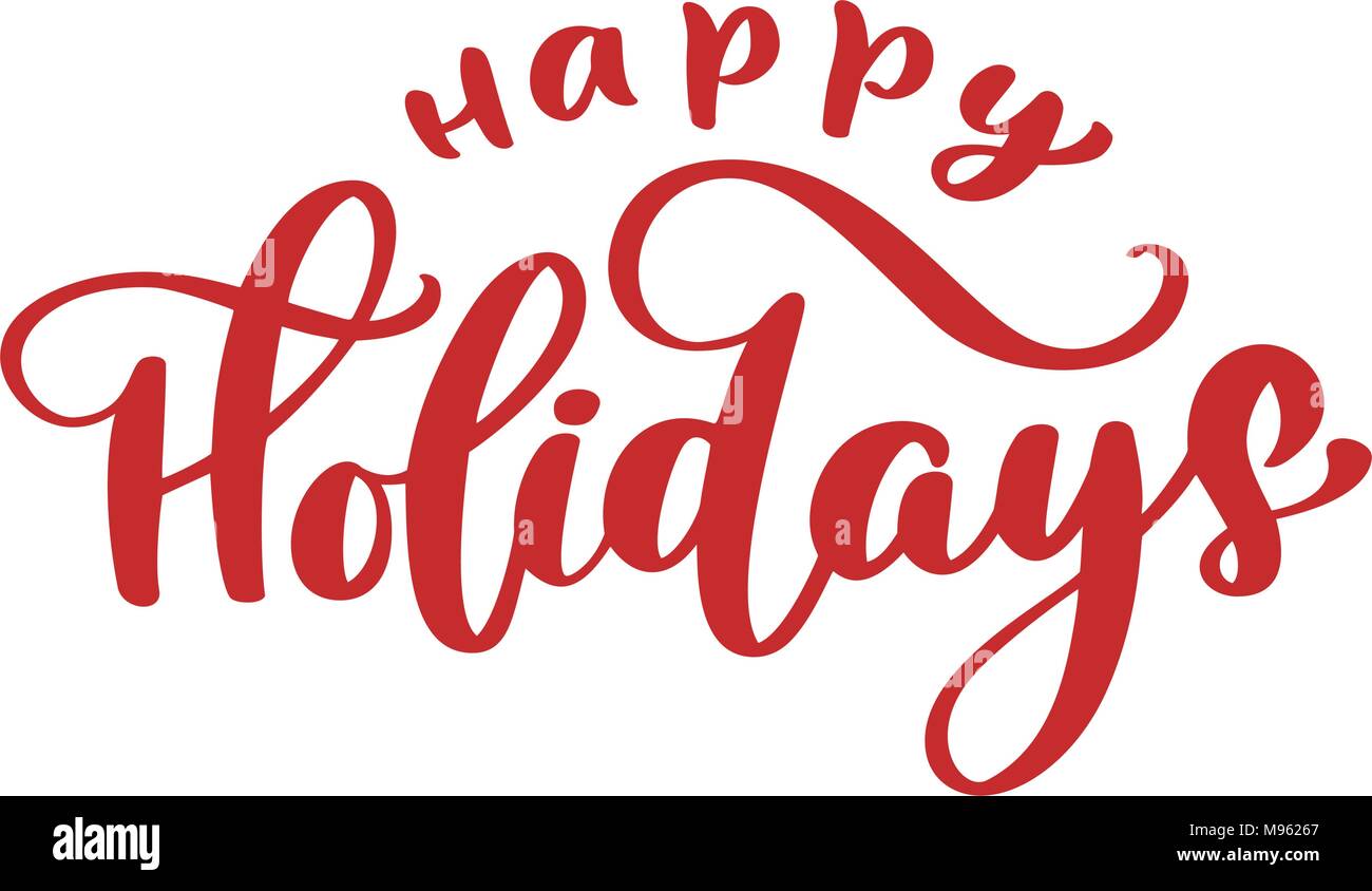 Happy Holiday part tirées du texte. La main à la mode, fashion graphiques devis lettrage, impression d'art pour les affiches et les cartes de voeux design. Citation isolée calligraphique. Vector illustration Illustration de Vecteur