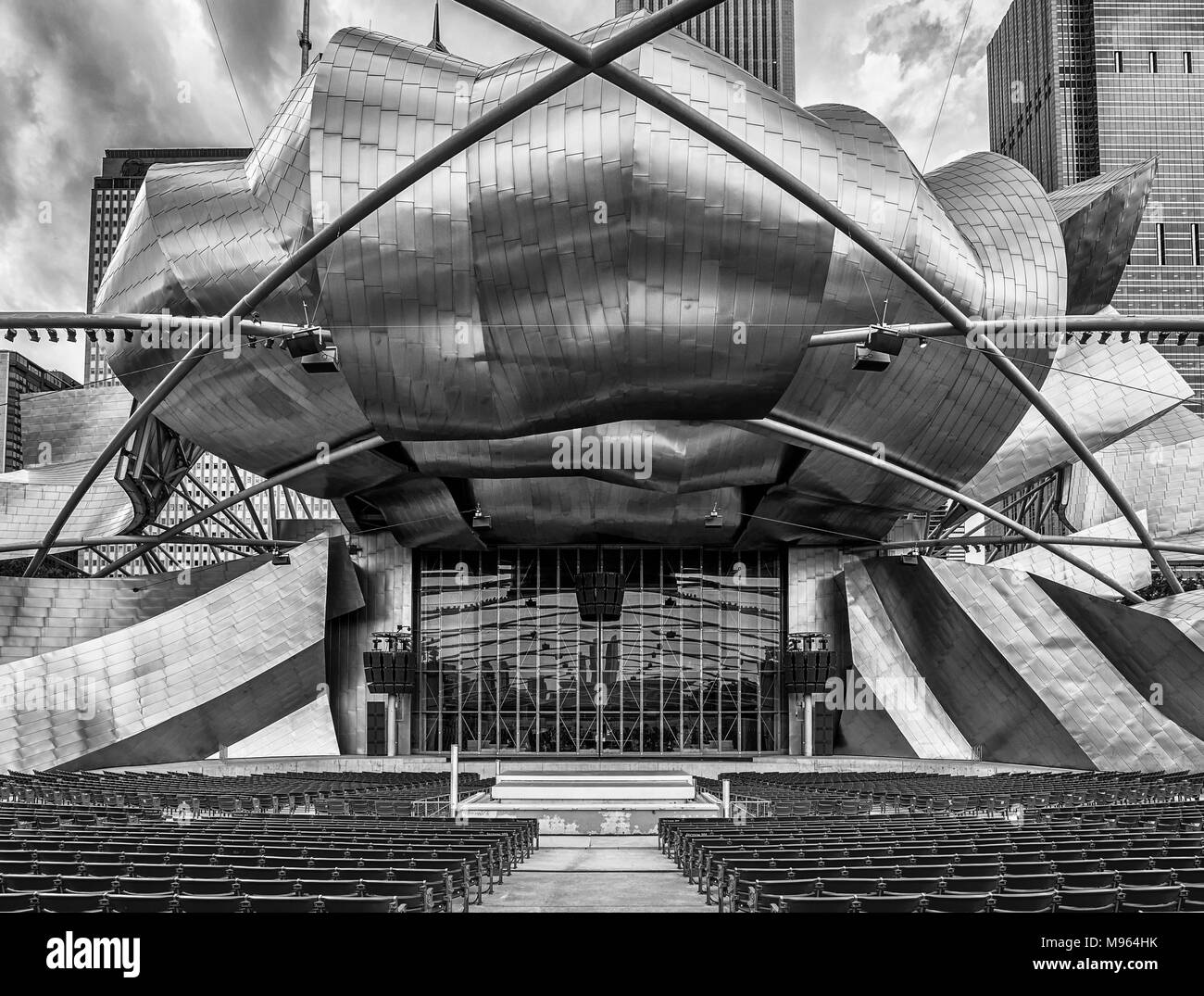 Musique Jay Pritzker Pavilion, Chicago Banque D'Images
