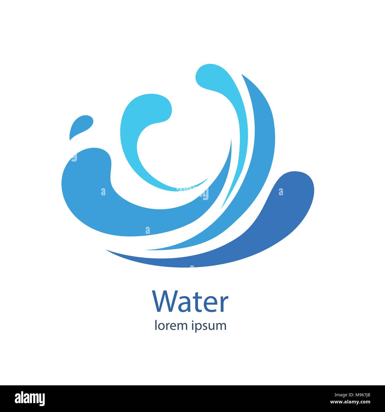 Eau vague abstract design logo. Logotype Sport Surf cosmétiques concept. Icône Aqua. Illustration de Vecteur