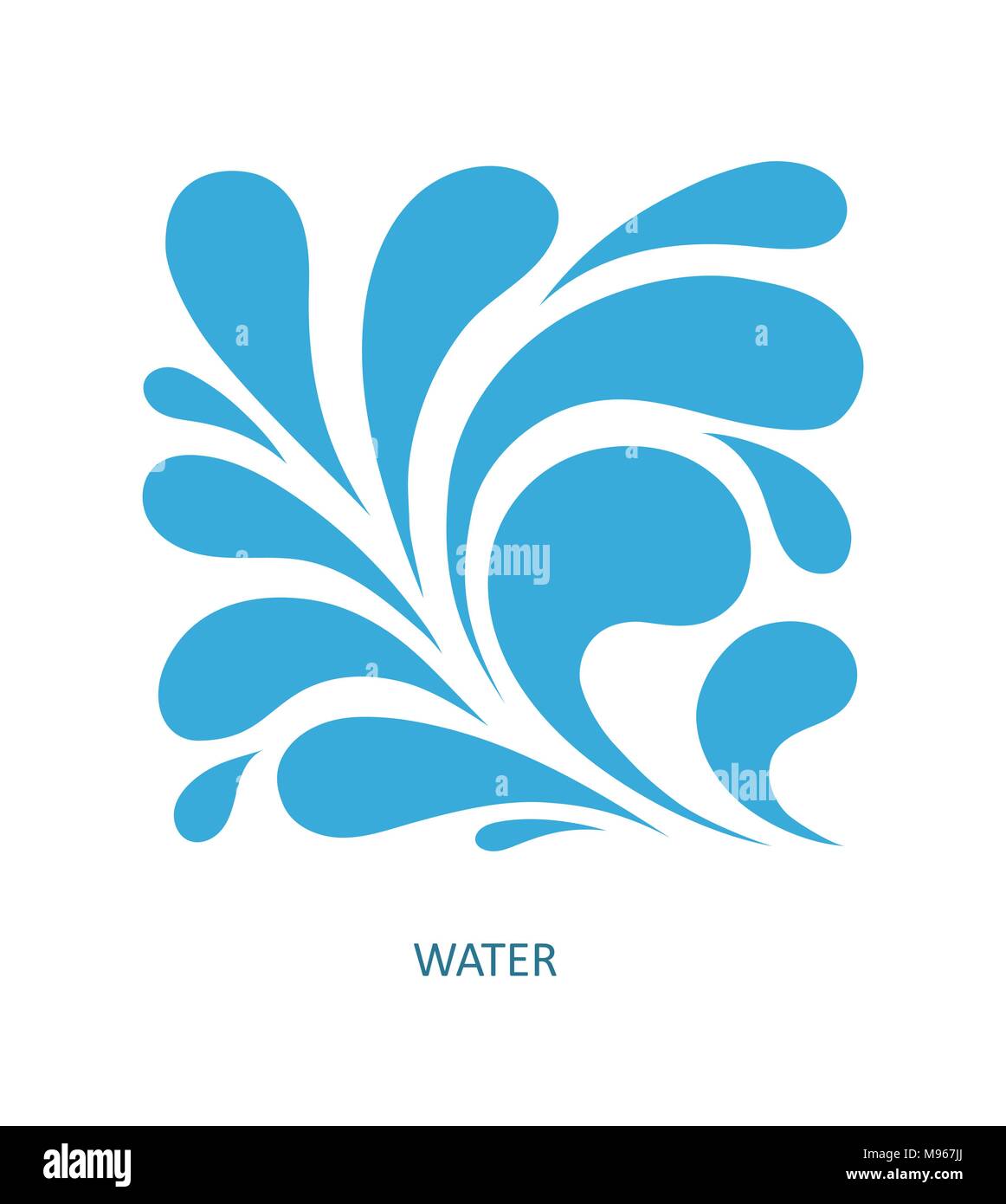 Eau vague abstract design logo. Logotype Sport Surf cosmétiques concept. Icône aqua carré. Illustration de Vecteur