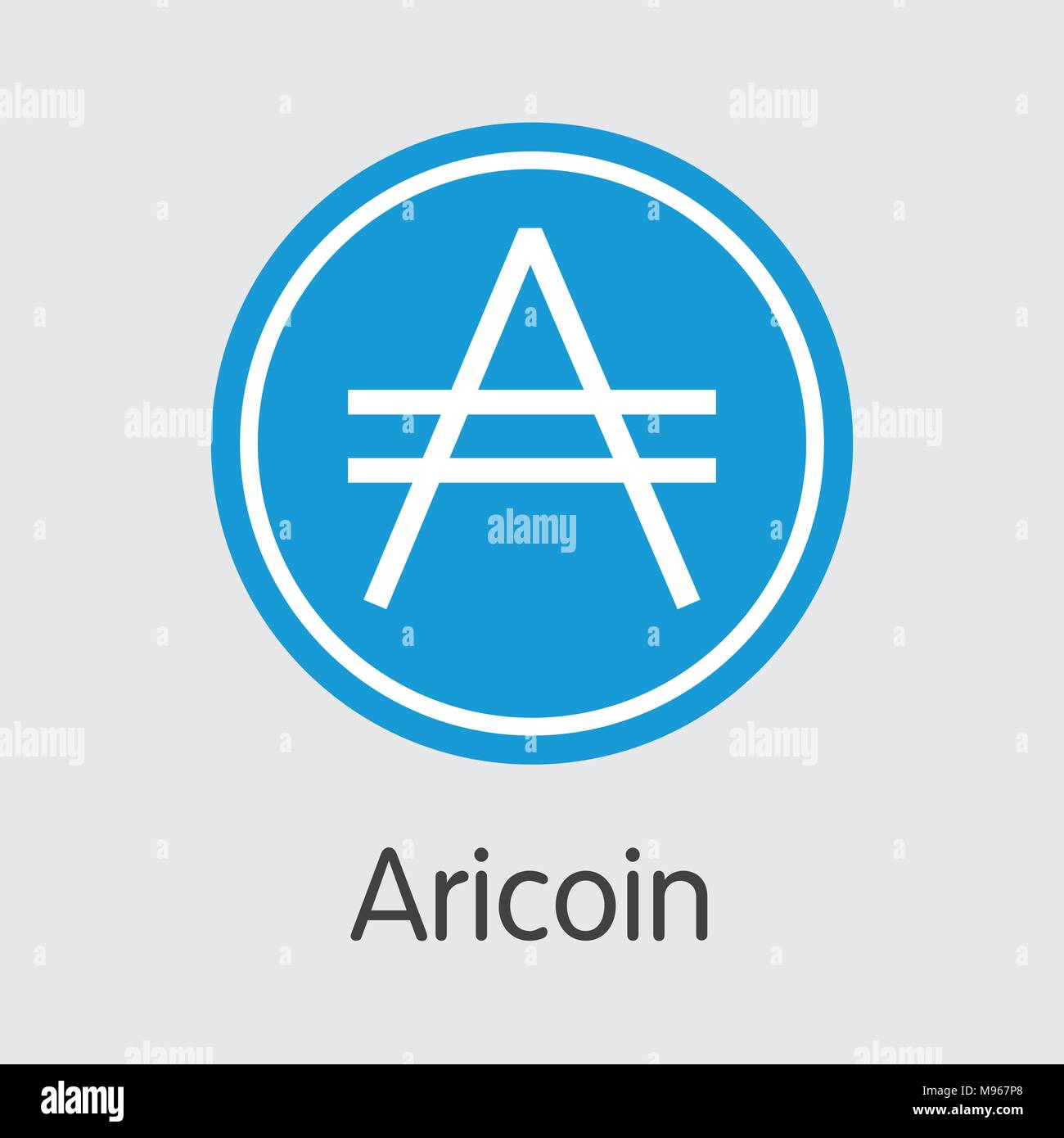 Aricoin Blockchain Cryptocurrency. ARI vecteur icône Web. Illustration de Vecteur