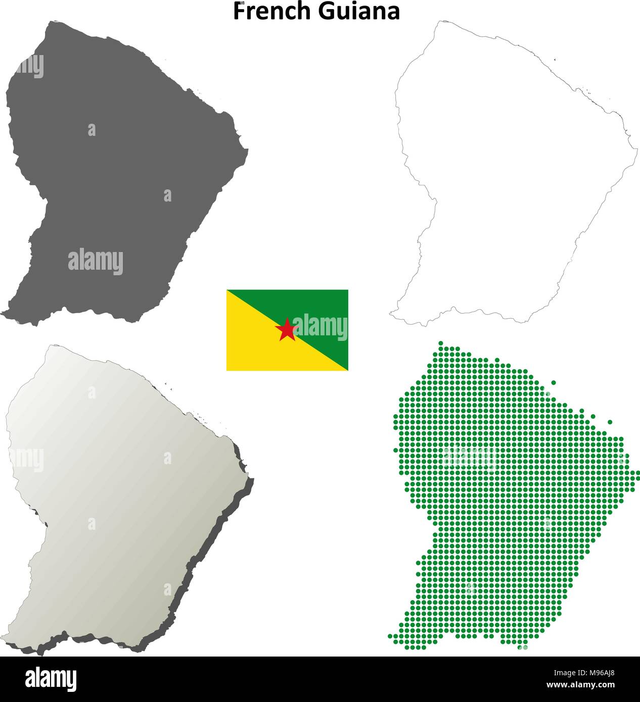 Guyane carte contour défini Illustration de Vecteur