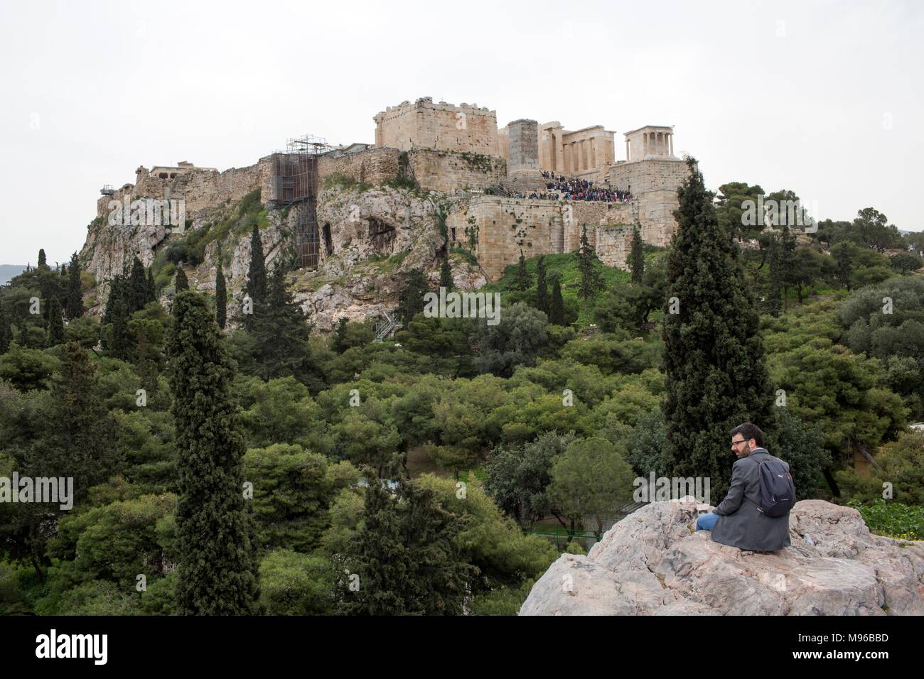 Citadelle de l'Acropole à Athènes Banque D'Images