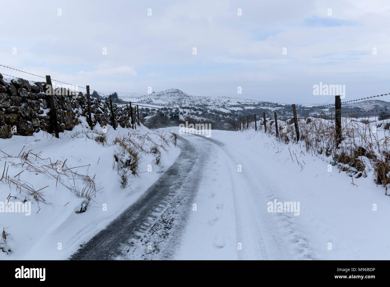 Moorland road entre larbins et Henwood Banque D'Images