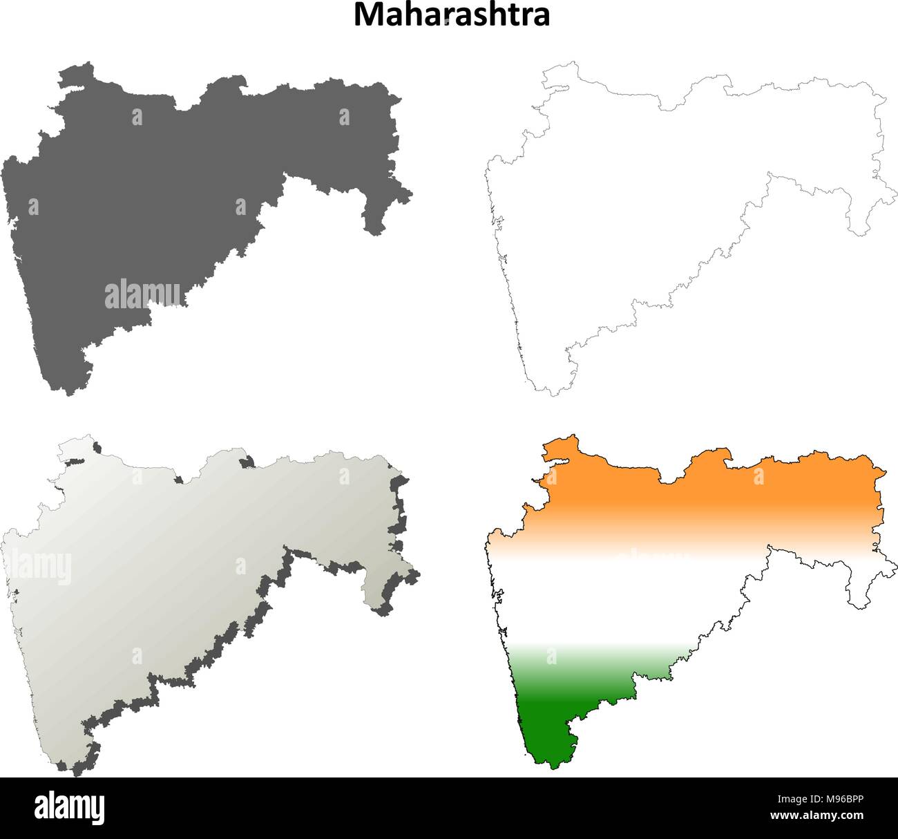 Vierge du Maharashtra aperçu détaillé de l'ensemble de cartes Illustration de Vecteur