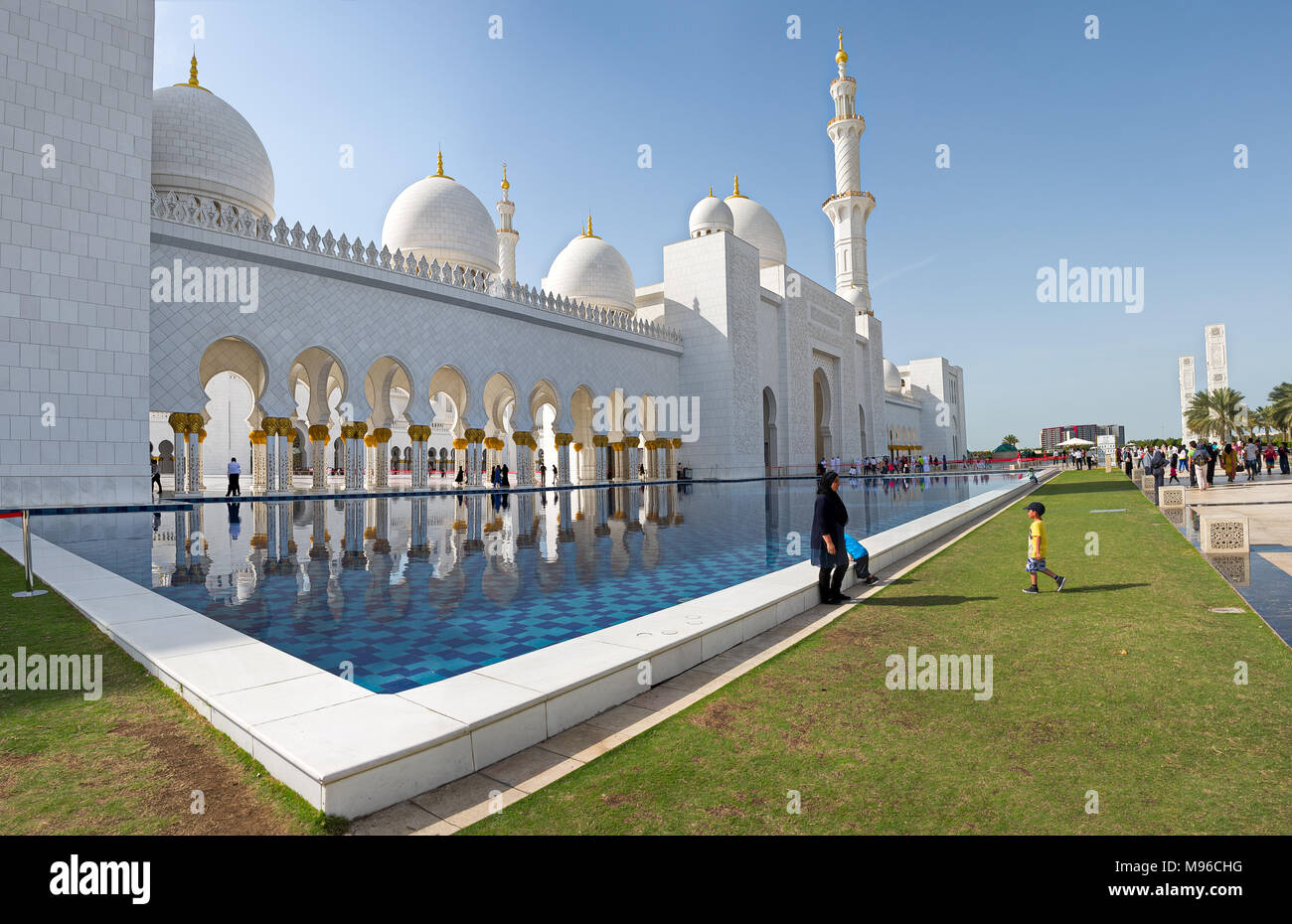 Abu Dhabi, Emirats Arabes Unis : Abu Dhabi Sheikh Zayed Moschea Banque D'Images
