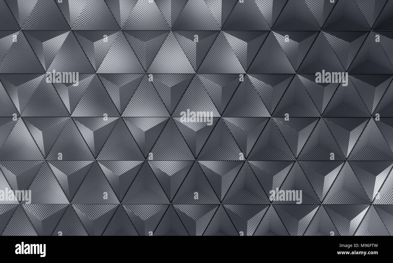 La fibre de carbone en arrière-plan géométrique de l'image de rendu 3D Banque D'Images