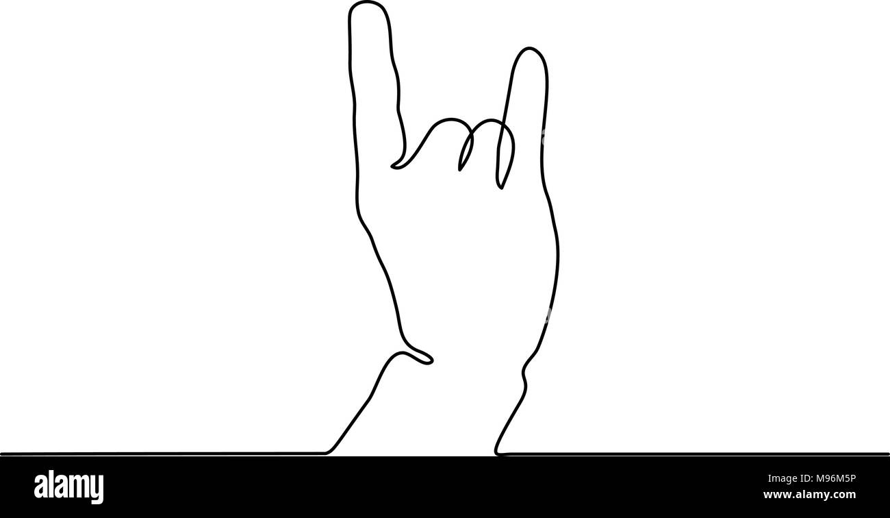 Part montrant signe de cornes Illustration de Vecteur