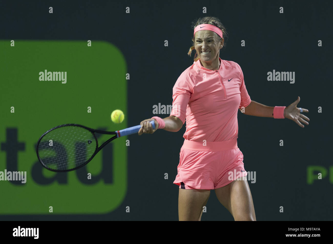 KEY BISCAYNE, FLORIDE - MARS 22 : Victoria Azarenka au jour 10 de l'Open de Miami à Crandon Park Tennis Center le 22 mars 2018 à Key Biscayne, en Floride. People : Victoria Azarenka Banque D'Images