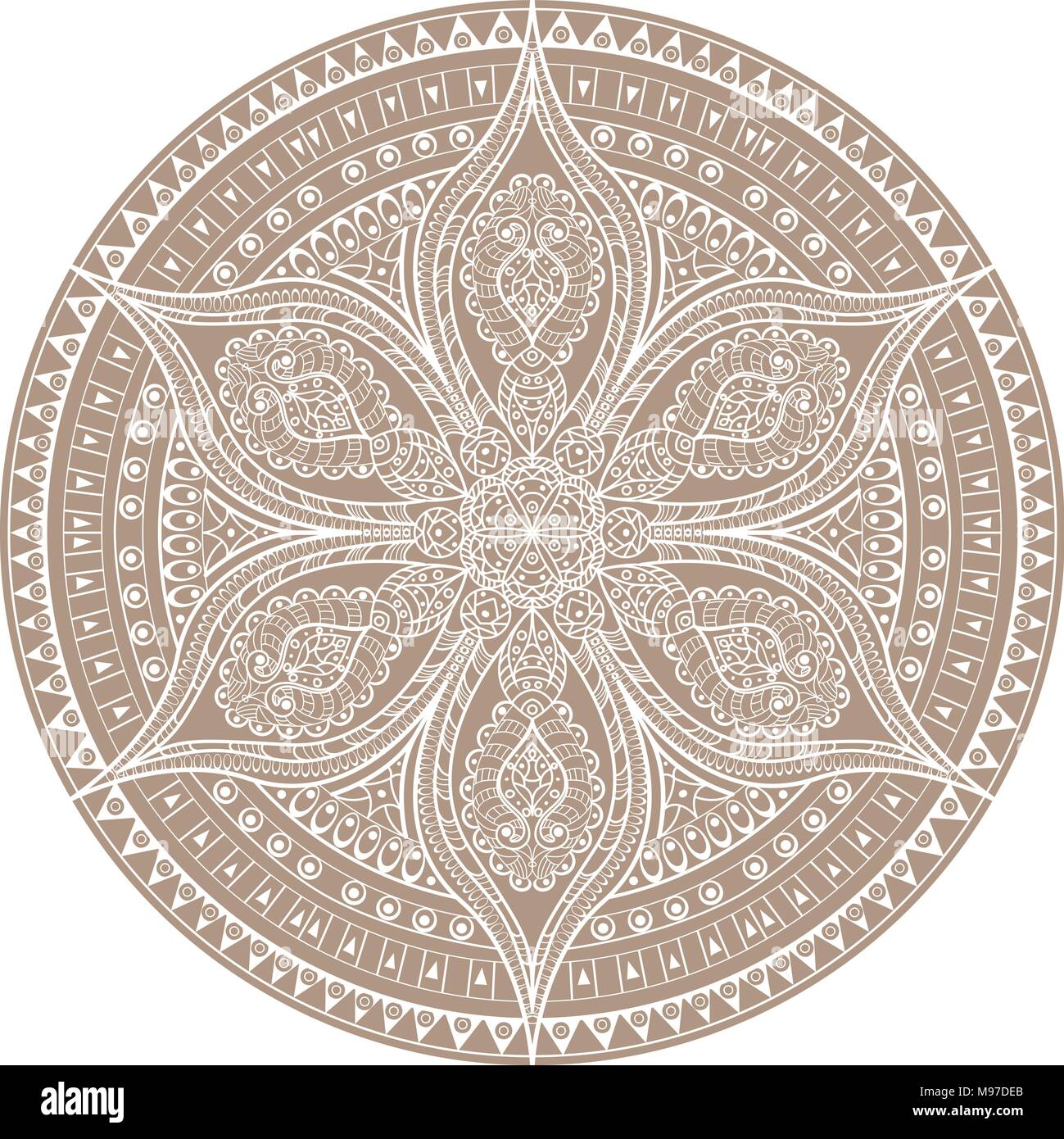 Mandala. Le henné brun motif floral décoratif oriental Illustration de Vecteur