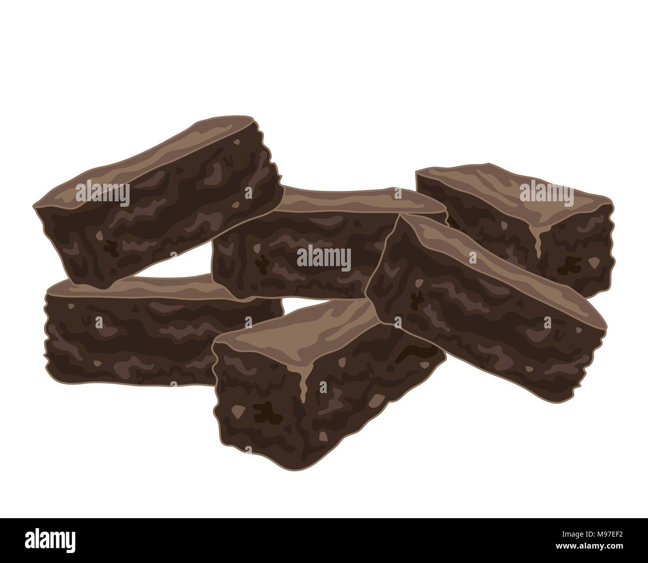 Un vecteur illustration au format eps d'une pile de délicieux brownies au chocolat fait maison isolé sur fond blanc Illustration de Vecteur