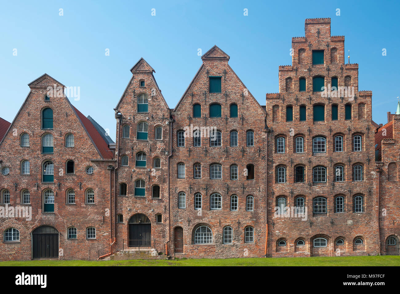 Salzspeicher, entrepôts de sel historique à la rivière Trave, Lubeck, mer Baltique, Schleswig-Holstein, Allemagne, Europe Banque D'Images