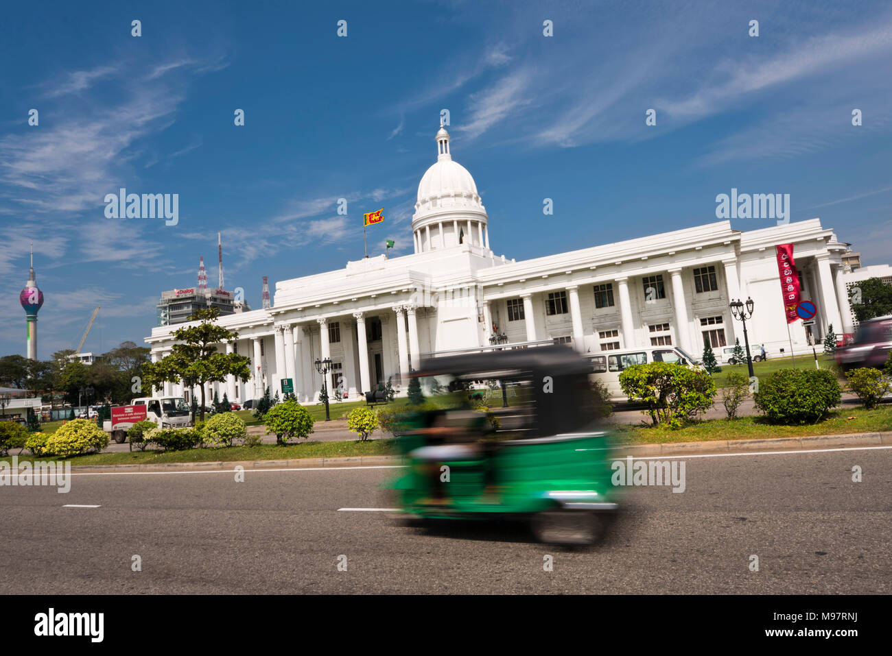 Vue horizontale de la colombo Town Hall surnommée la Maison Blanche, Colombo Sri Lanka. Banque D'Images