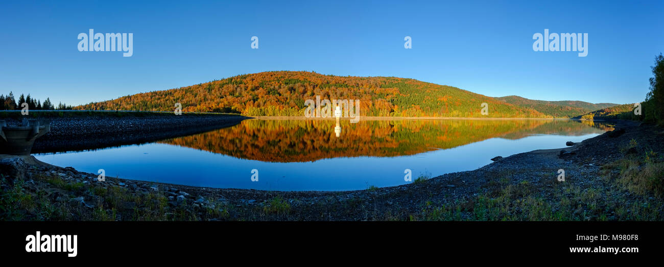 Staudamm, Trinkwassertalsperre Frauenau, Bayerischer Wald, Niederbayern, Bayern, Deutschland Banque D'Images