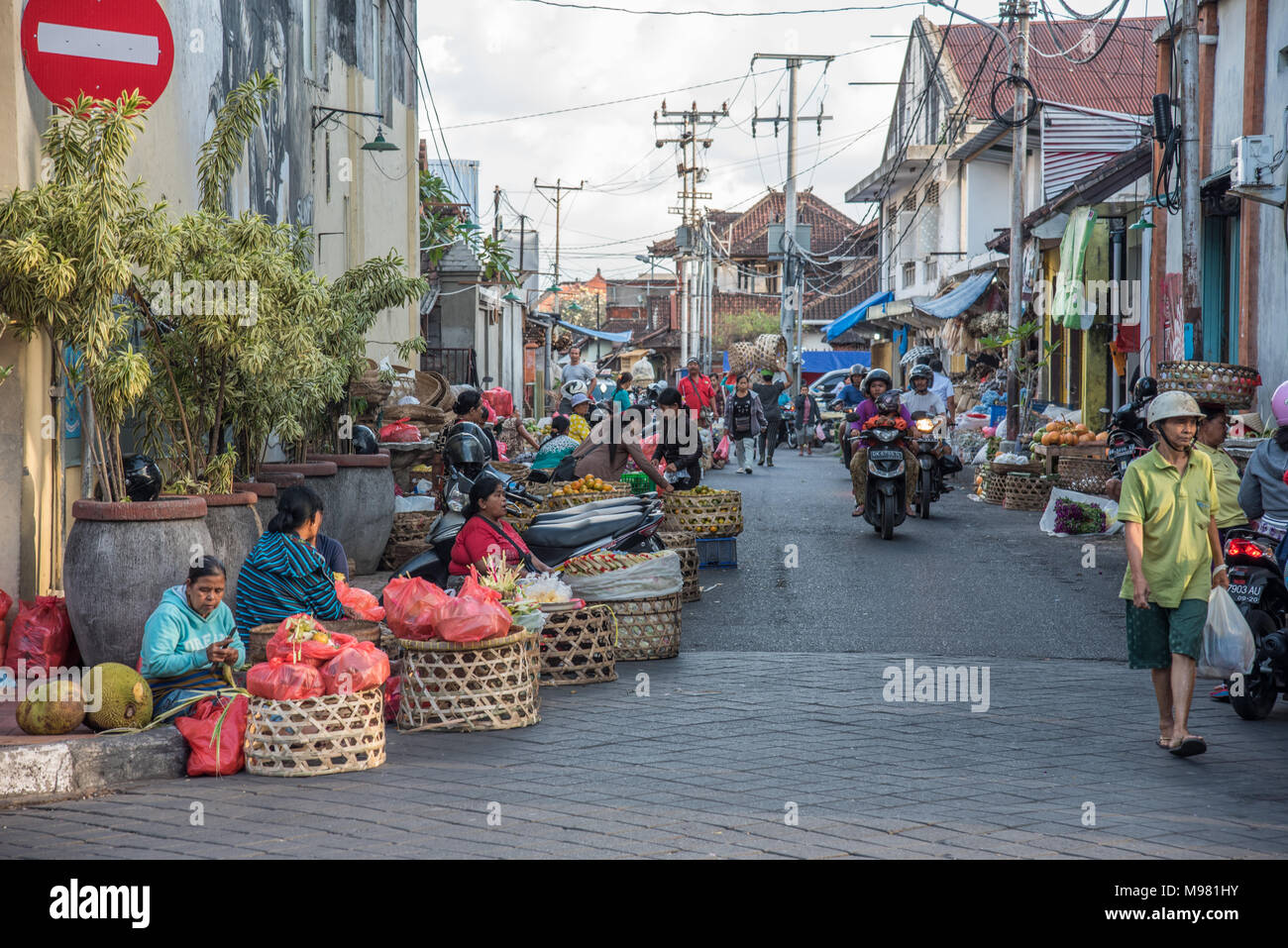 Vie quotidienne sur Bali Indonésie Banque D'Images