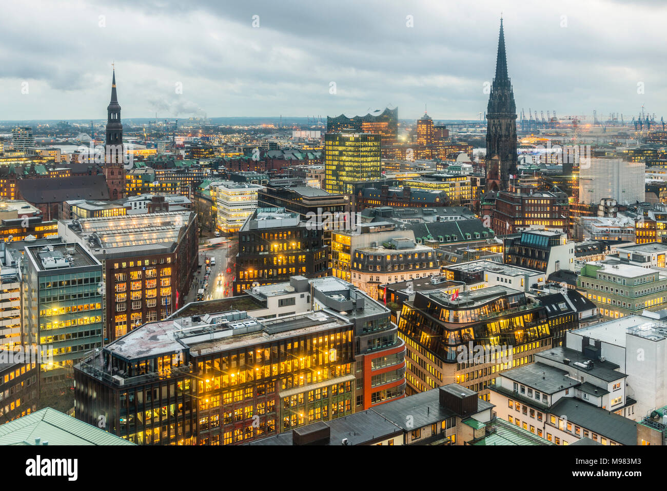 Allemagne, Hambourg, le Cityview, St Catherine's Church, église Saint Nicolas Banque D'Images