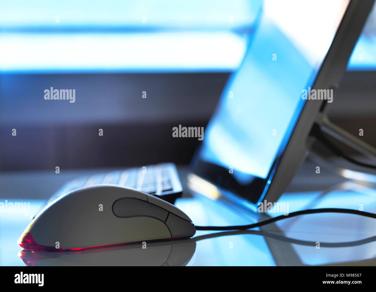 Détail de l'ordinateur avec la souris de l'ordinateur Banque D'Images