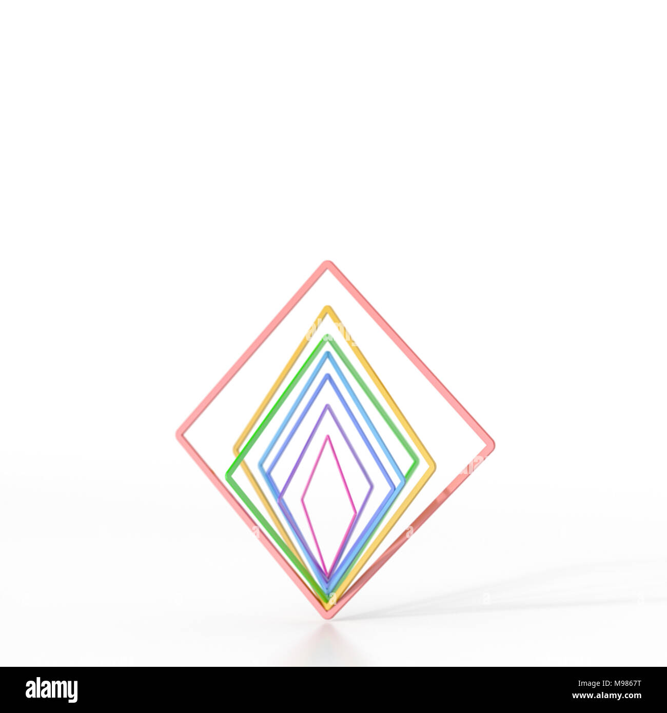 L'équilibrage des carrés colorés abstraits, 3D Rendering Banque D'Images