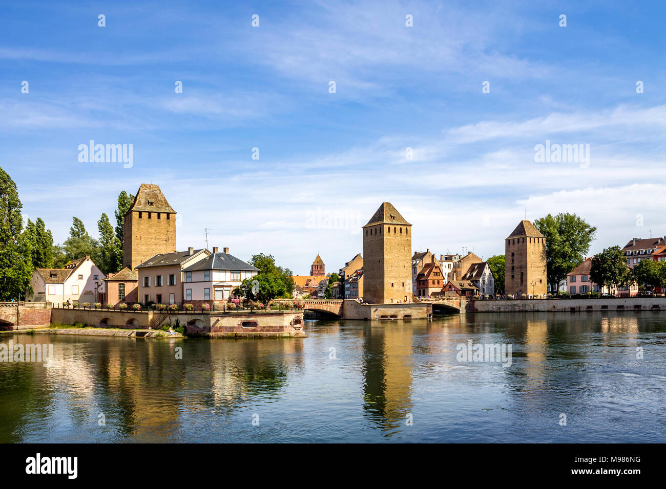 France, Alsace, Strasbourg, Ponts couverts, vieille ville Banque D'Images