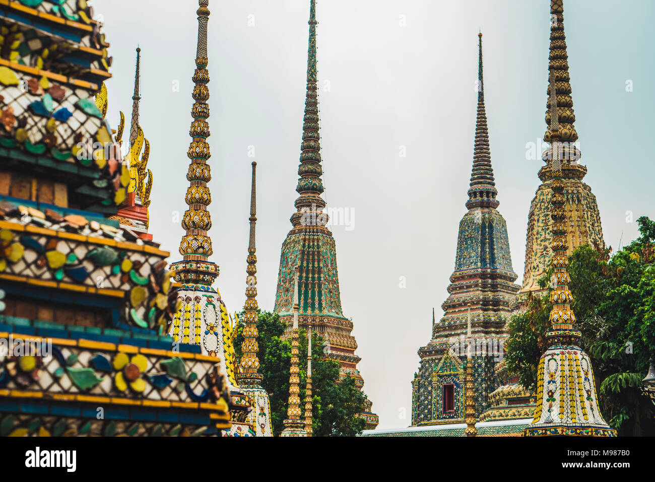 Thaïlande, Bangkok, Wat Pho temple de pagodes Banque D'Images