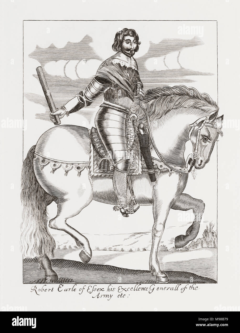 Robert Devereux, 3e comte d'Essex, 1591 - 1646. English parlementaire et de soldat. De Woodburn's Galerie de Portraits rares, publié en 1816. Banque D'Images