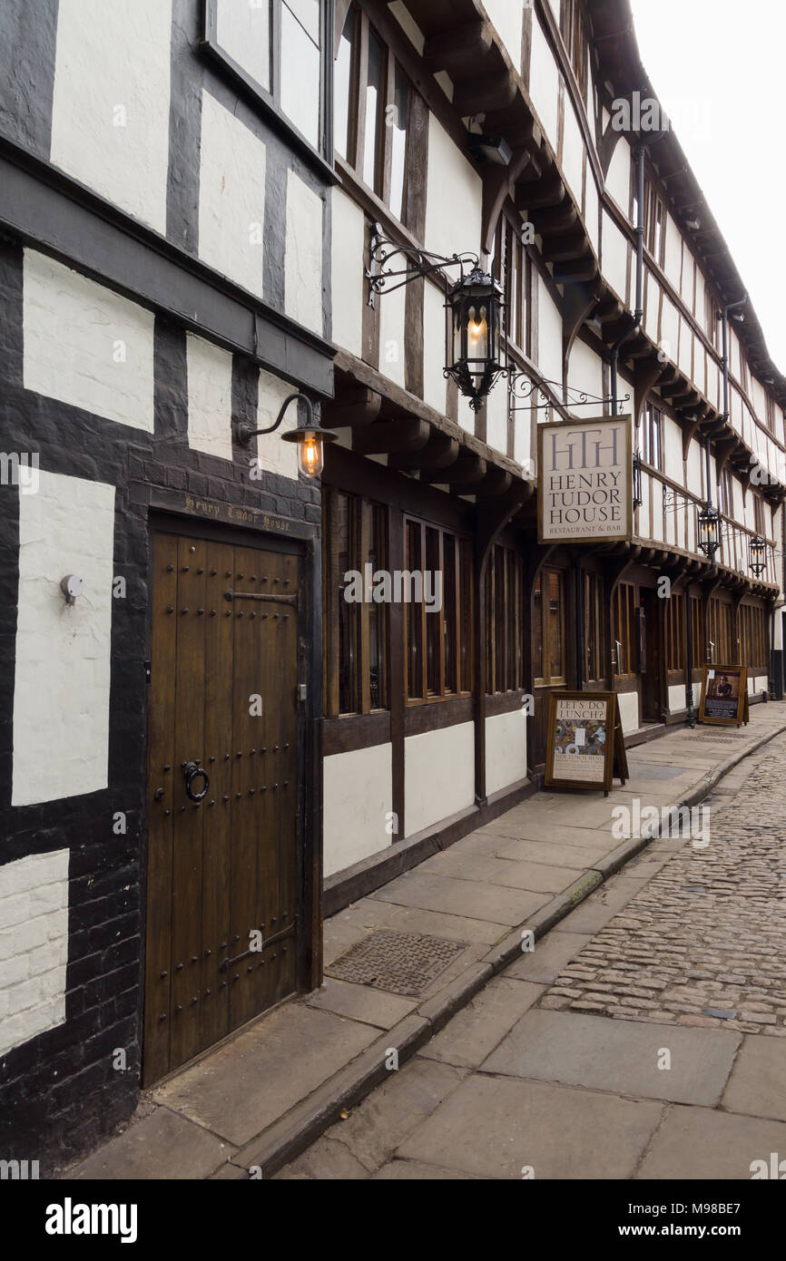 L'une des plus anciennes constructions en bois dans la région de Shrewsbury censées être où Henri Tudor est resté sur son chemin à la bataille de Bosworth en 1485 Banque D'Images