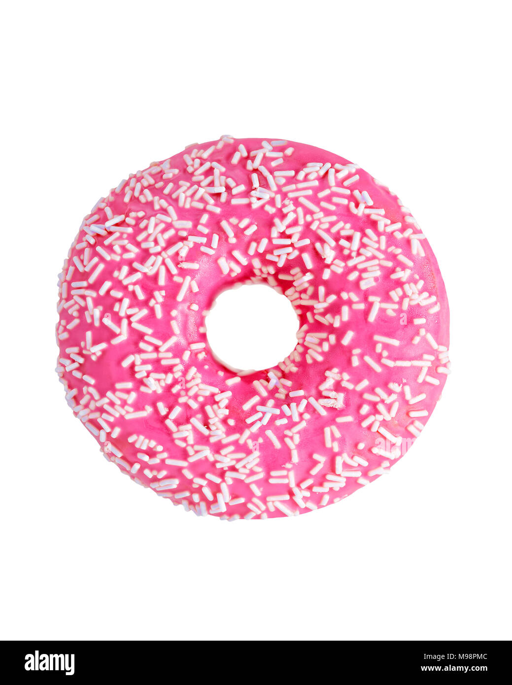 Donut recouvert de glaçage rose, Cut Out Banque D'Images