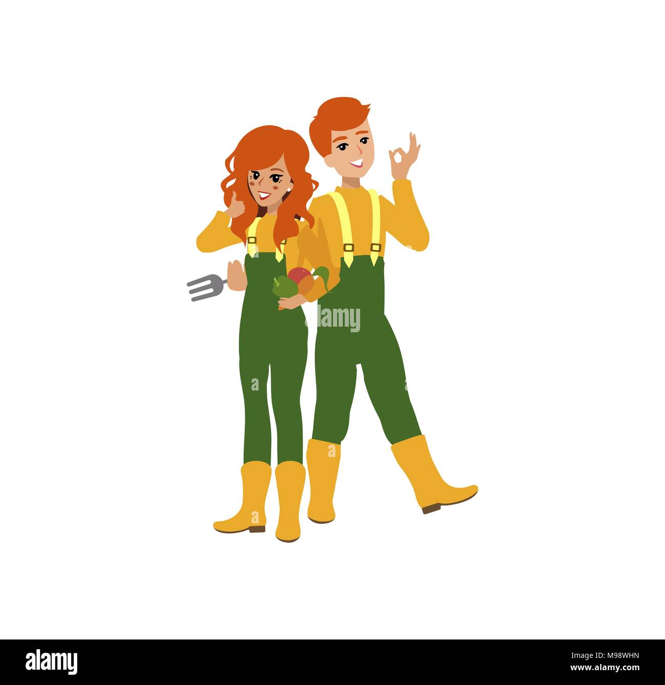 Funny character design. Cartoon illustration. Jardin concept care créateur. Gardien de sexe féminin Personnage. Illustration de Vecteur