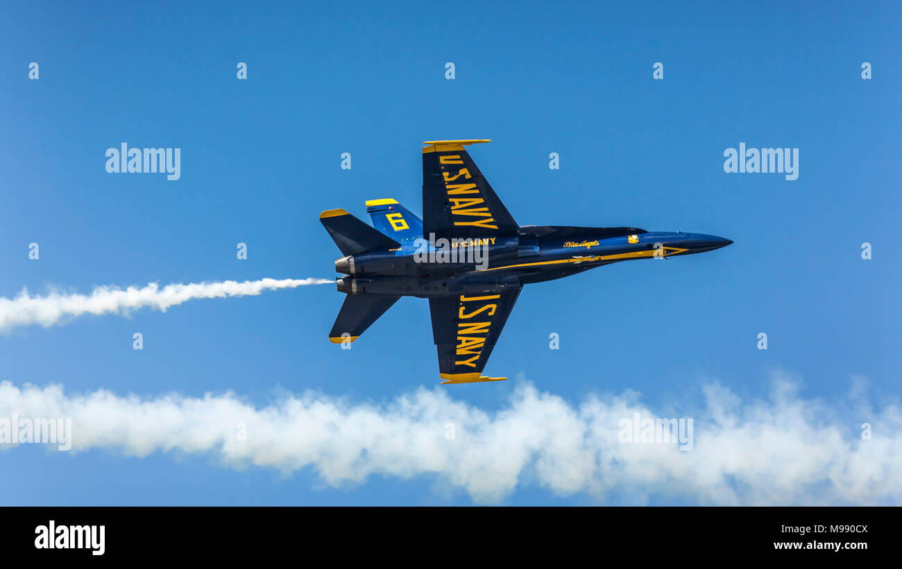 L'air Blue Angels de l'équipe acrobatique à l'Airshow 2017 à Duluth, Minnesota, USA. Banque D'Images