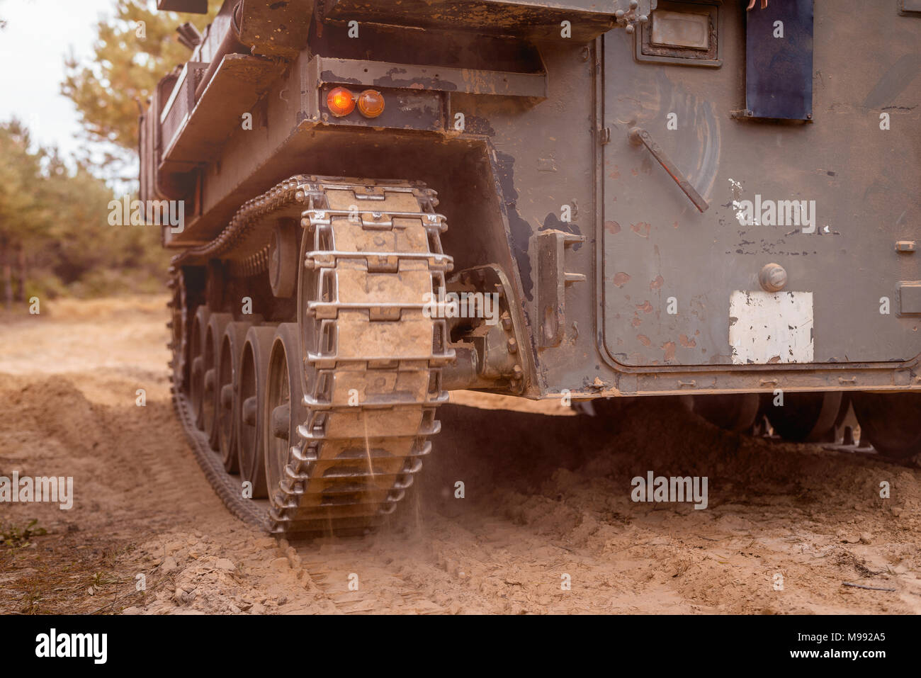 Véhicule blindé à chenilles véhicule militaire close-up Banque D'Images