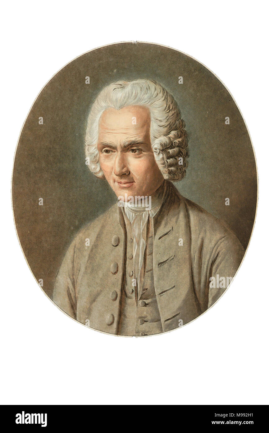 Portrait du philosophe Jean Jacques Rousseau Banque D'Images