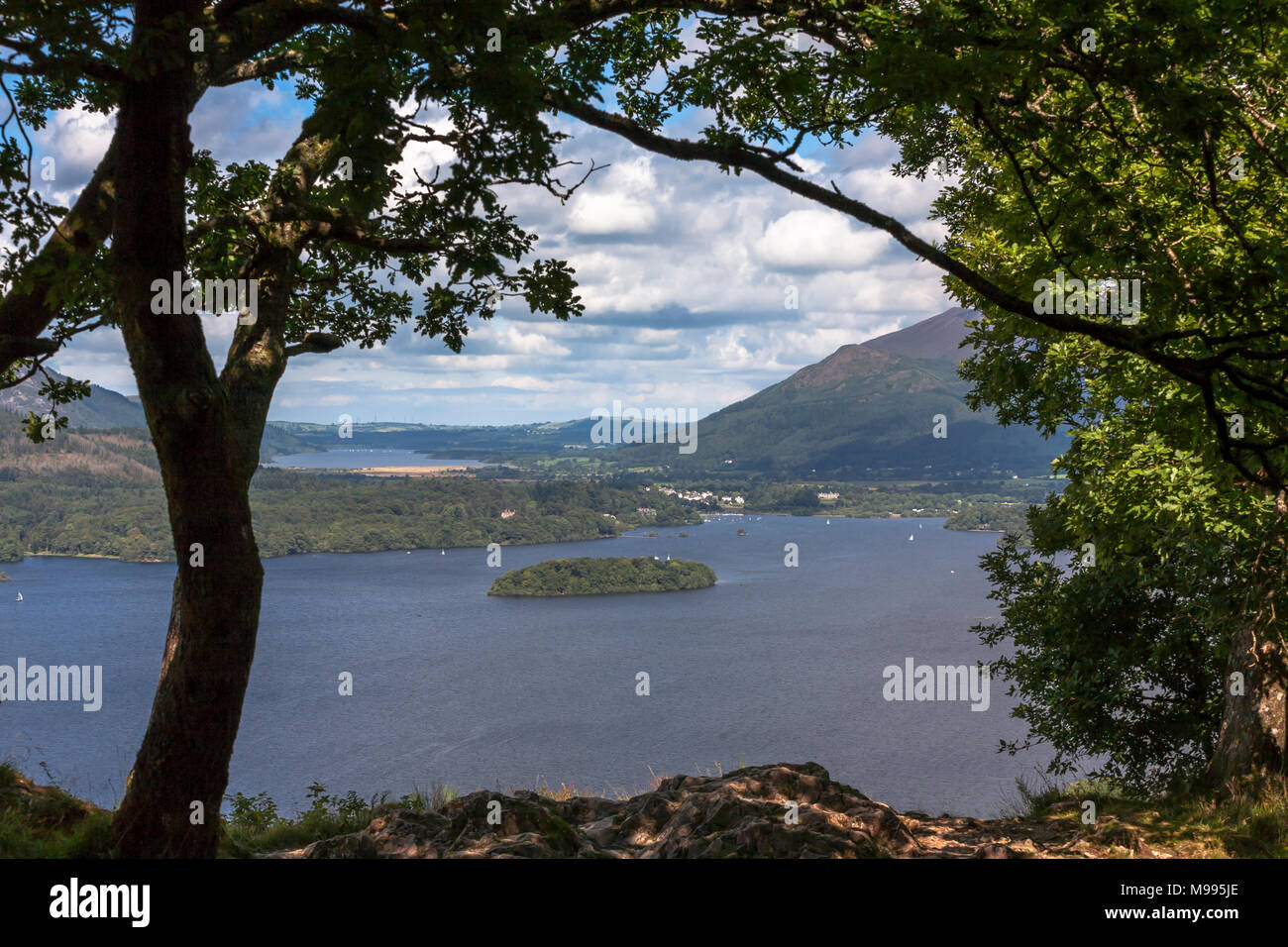 Derwentwater et le lac Bassenthwaite, surprise de voir, près de Keswick, Lake District, Cumbria, England, UK Banque D'Images