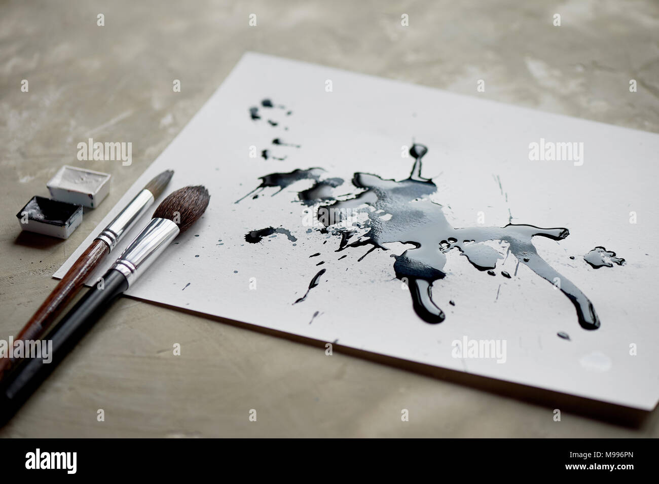 Téléchargement gratuit Images Palette De Peinture En Noir Et Blanc Une Feuille De Papier Blanc le plus cool salutations