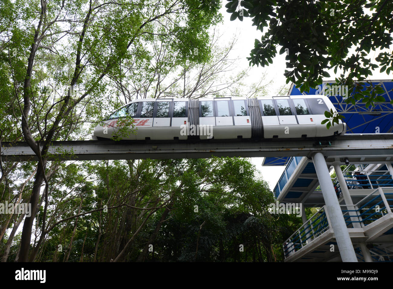 La ligne heureux est une ligne de monorail dans le centre de Shenzhen Banque D'Images