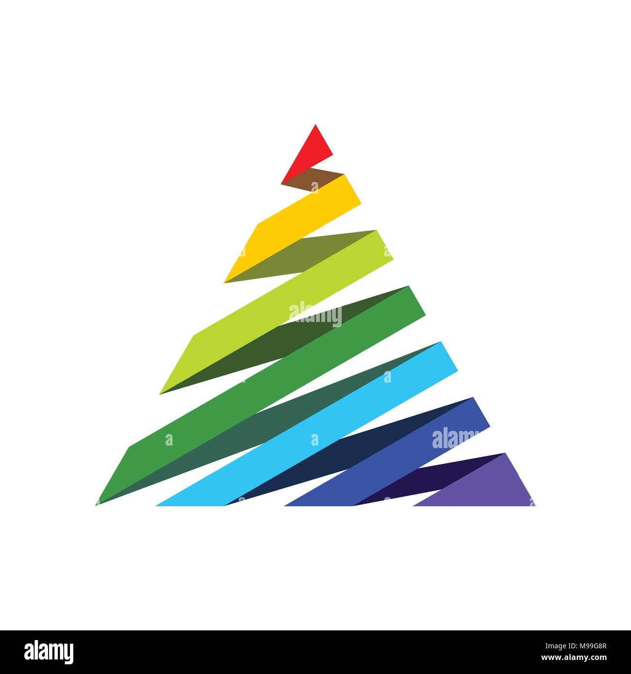 Ruban 3D arc-en-forme triangle symbole vecteur Conception Logo Graphique Illustration de Vecteur