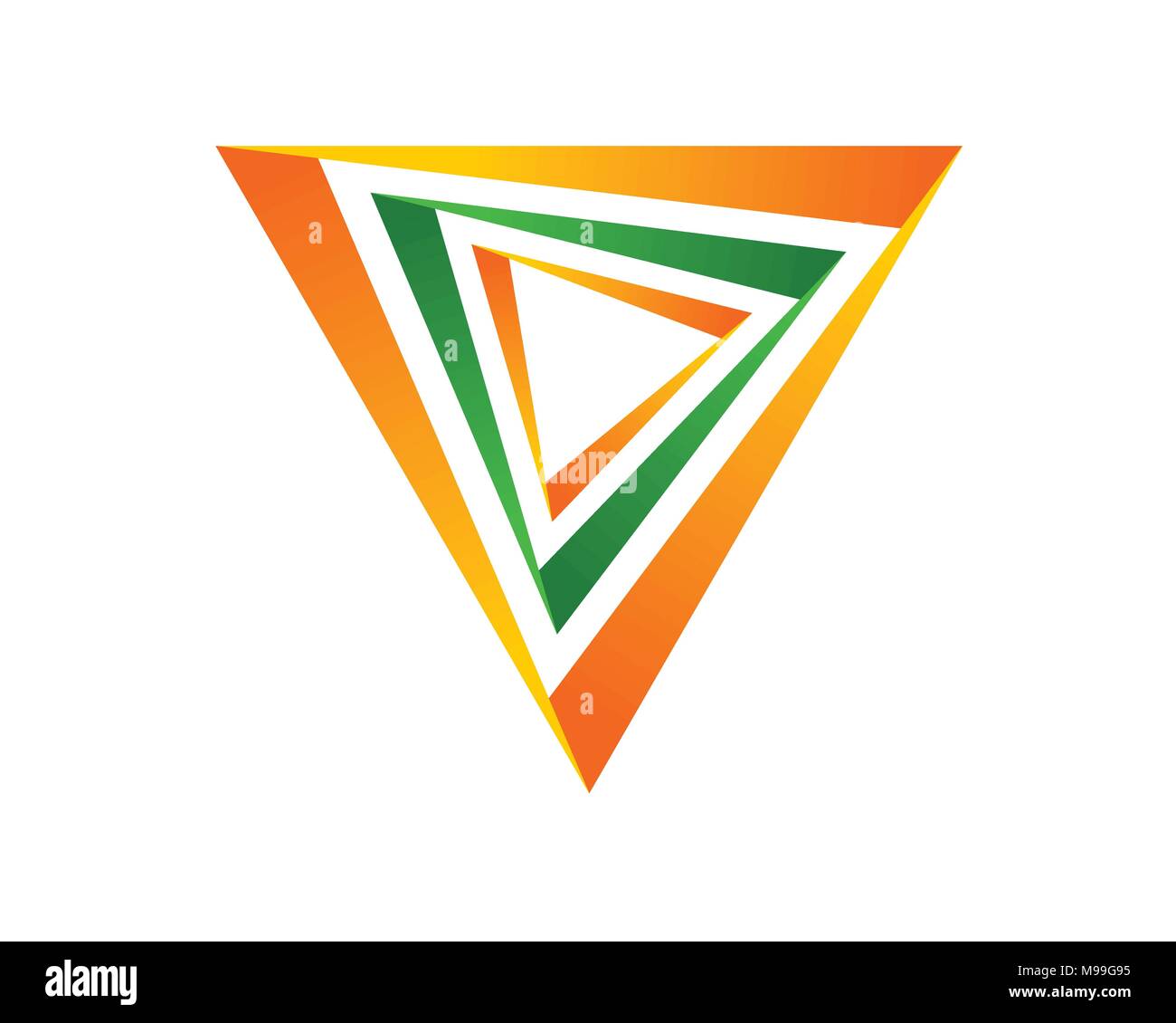 Triangle Dimensions multiples Symbole Vecteur Conception Logo Graphique Illustration de Vecteur