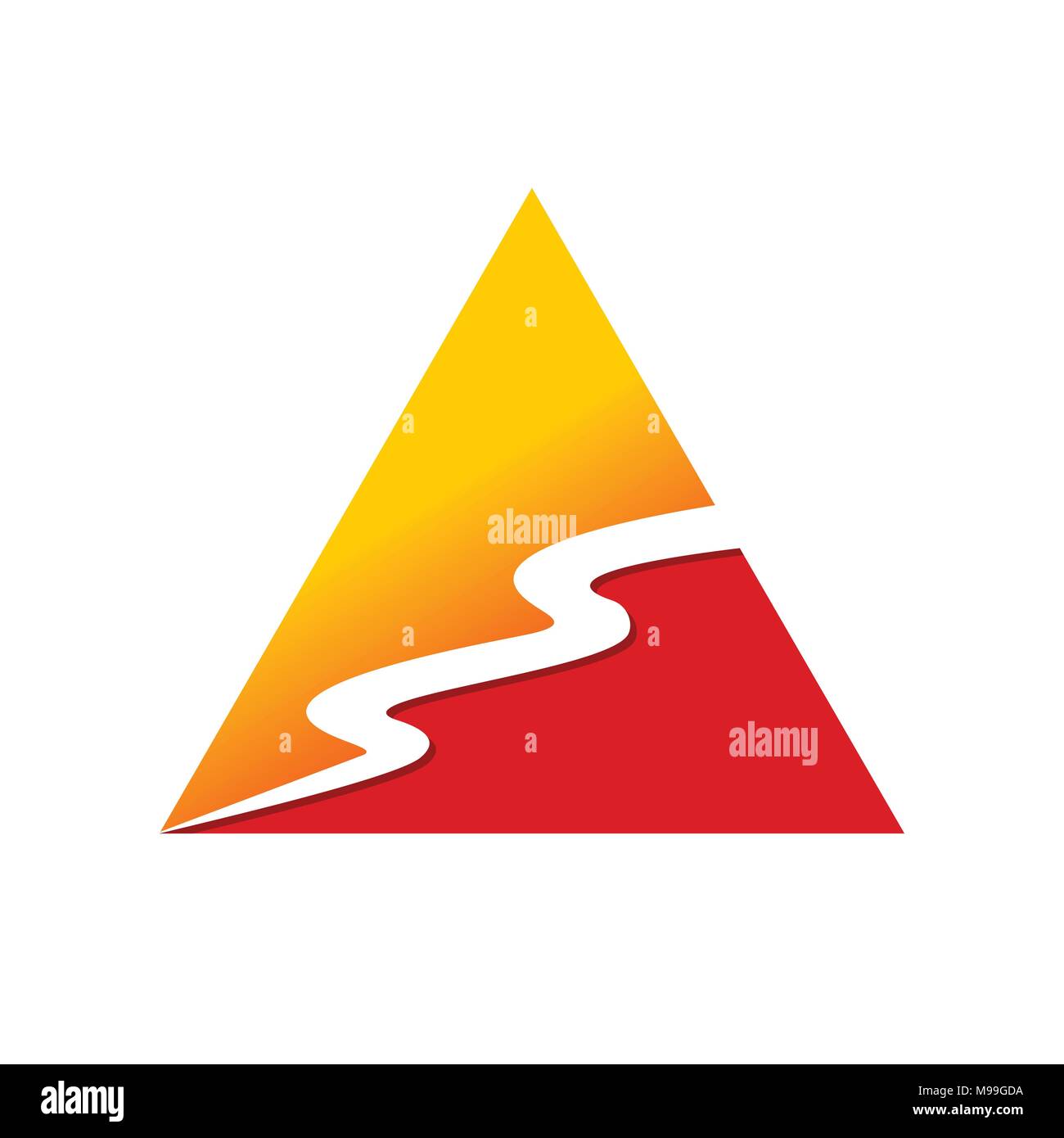 Ruisseau forme triangle symbole vecteur Conception Logo Graphique Illustration de Vecteur