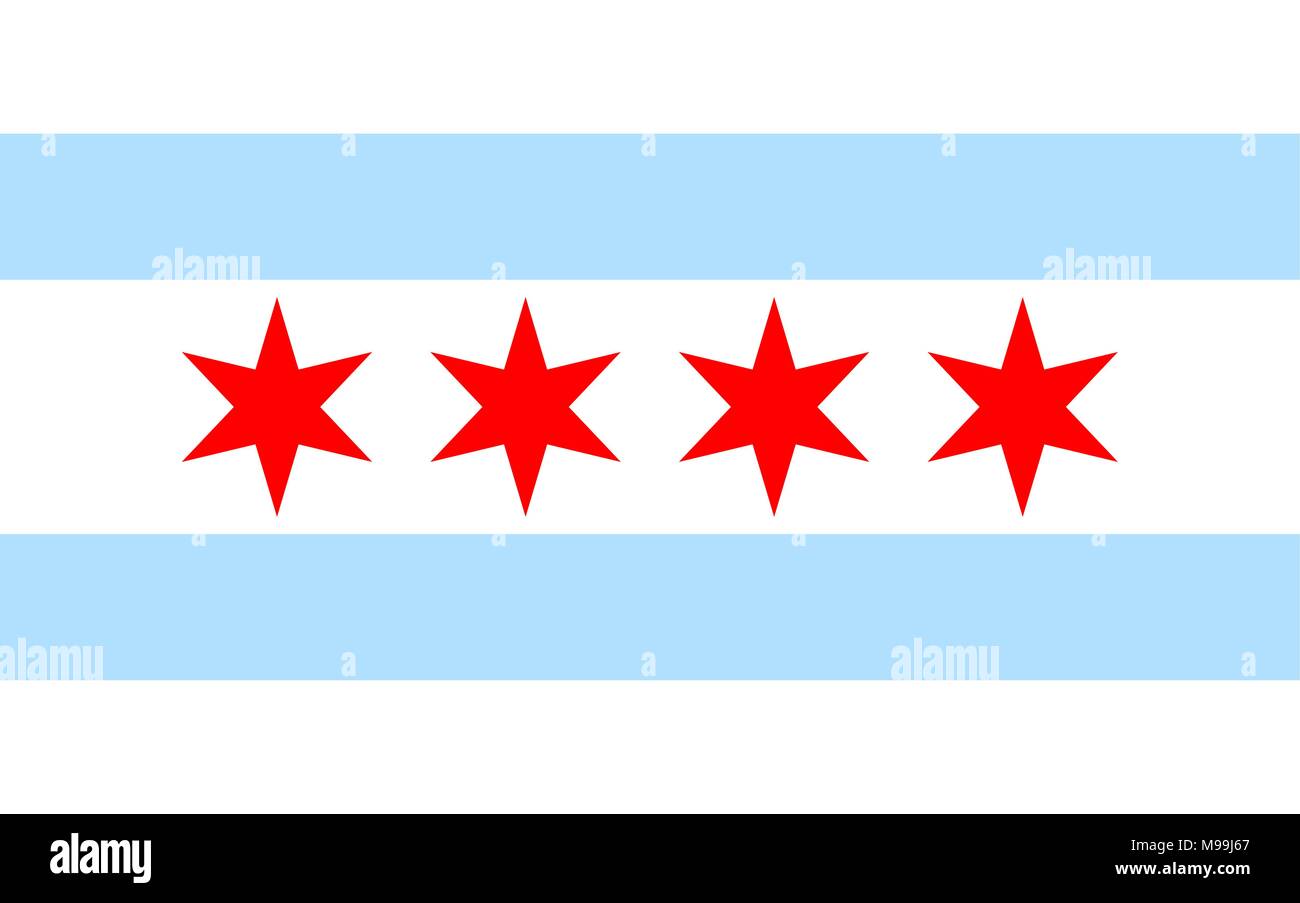 L'icône du drapeau de Chicago Illustration de Vecteur