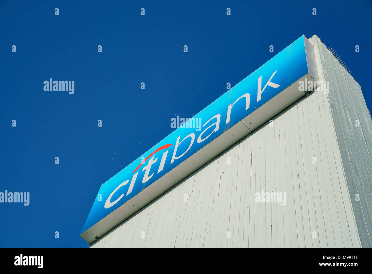 Los Angeles, Feb 13 : panneau extérieur de la Citibank célèbre le Feb 13, 2018 à Los Angeles Banque D'Images